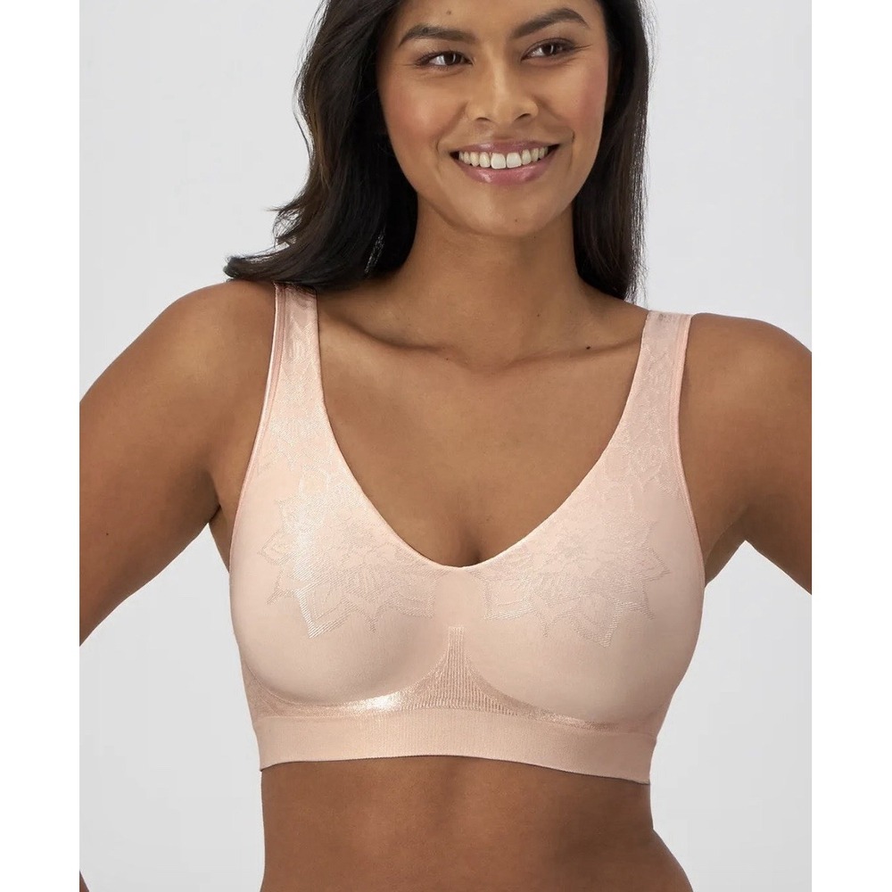 NWT Bali Size Large Comfort Revolution Comfortflex Fit Wireless Bra Light Buff